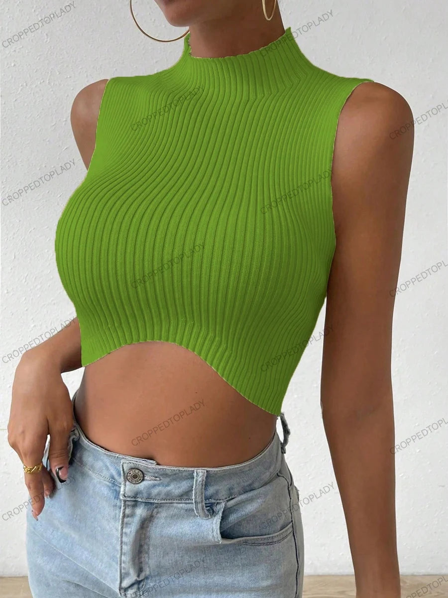 Mock-Neck Crossfit Crop Top – Strick, High Stretch